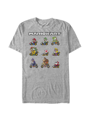 Men's Nintendo Mario Kart Character Panel T-shirt