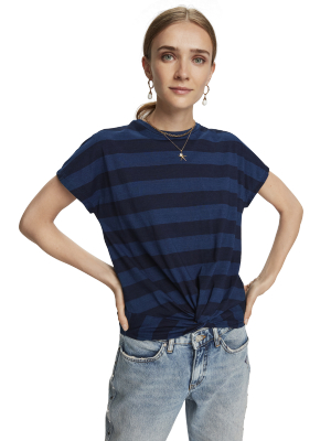 100% Cotton Short Sleeve Twist Front T-shirt