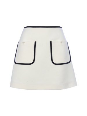 Miu Miu Contrast Trim Mini Skirt