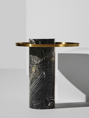 Nuevo Pillar Side Table - Gold
