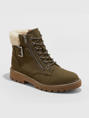 Women's Susan Sherpa Hiker Boots - Universal Thread™ Olive