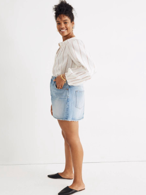 Rigid Denim Relaxed Mini Skirt In Northdale Wash