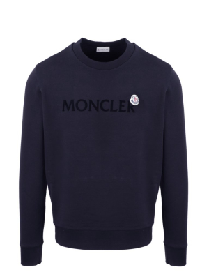 Moncler Logo Flocked Crewneck Sweatshirt