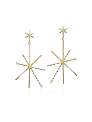 Piece Star Drop Earrings - Large