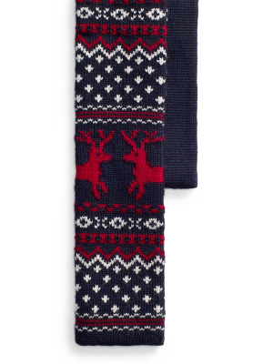 Reindeer Knit Wool Tie