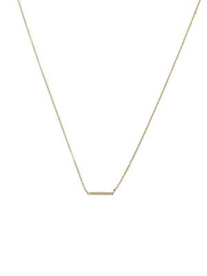 Cz Pave Bar Necklace