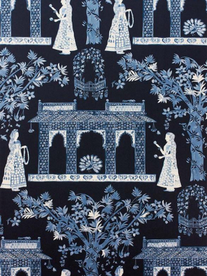 Pavilion Garden Wallpaper In Midnight By Nina Campbell For Osborne & Little