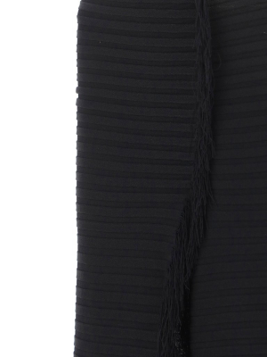 Pinko Fringed Ribbed Knit Maxi Skirt