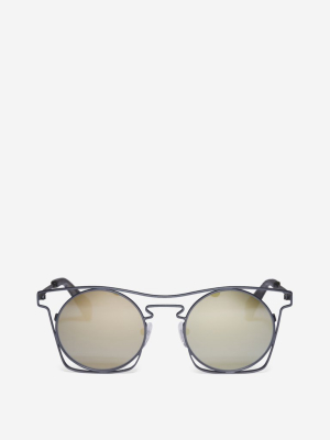 Yohji Yamamoto Geometric Frame Sunglasses