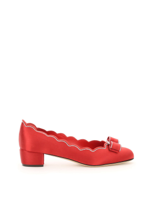 Salvatore Ferragamo Vara Shell Studded Pumps