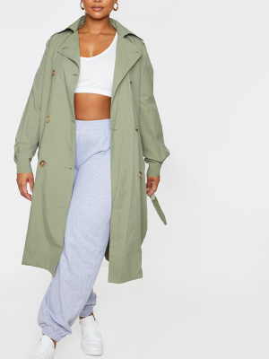 Plus Khaki Lightweight Belted Trench Coat