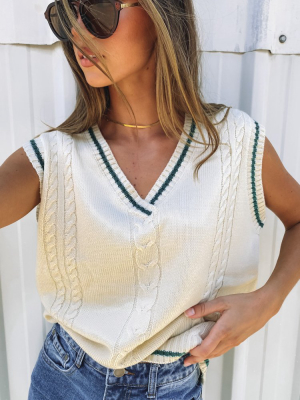 Straight A Knitted Vest Cream