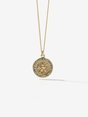 Amulet Peace Necklace Pave | 9ct Yellow Gold