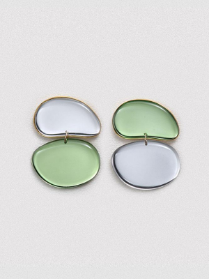 Asymmetrical Mirror Egg Earrings