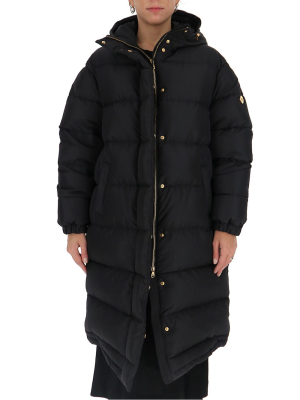 Versace Logo Plaque Hooded Padded Coat