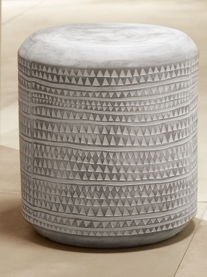 Grey Embossed Stool/side Table