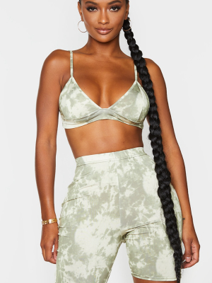 Shape Khaki Tie Dye Slinky Plunge Bralet