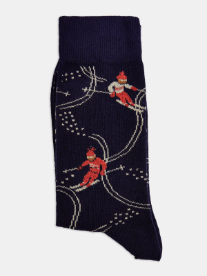 Christmas Single Navy Skier Socks