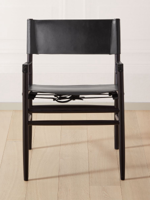 Hedwig Black Leather Director's Chair