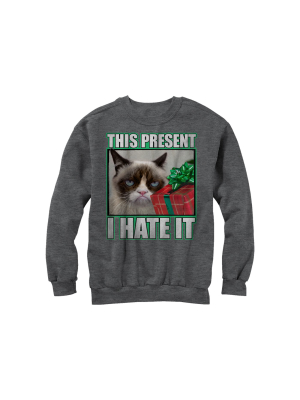 Men's Grumpy Cat Christmas Present Hate It Sweatshirt