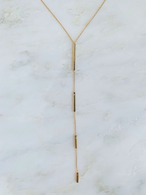 Downtown Lariat Necklace, Gold