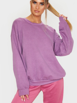 Violet Washed Oversized Sweater