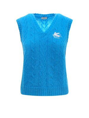 Etro Logo Embroidered Knitted Vest