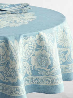 Vintage Floral Jacquard Round Tablecloth