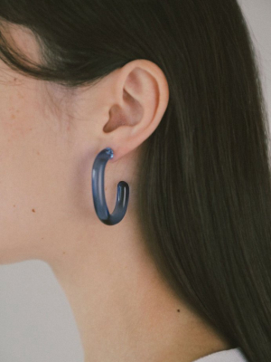 Glass Large Hoop Earrings In Blue