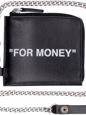 Off-white Quote Print Chained Wallet