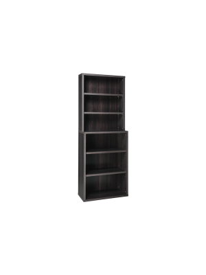 82" 6 Shelf Hutch Bookcase Black/walnut - Closetmaid