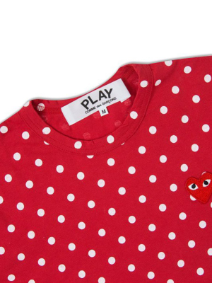 Comme Des Garcons Play Polka Dot Long Sleeve T-shirt - Red
