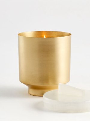 Lavender Brass Candle With Onyx Lid