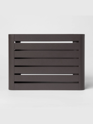 Small Slatted Metal Bin With Mesh Bottom Charcoal 8"x10" - Project 62™