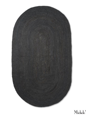 Eternal Oval Jute Rug Black