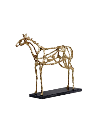 Arabian Horse Statue In Gold