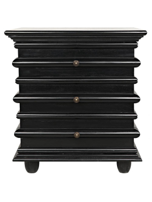 Noir Ascona Hand Rubbed Black Side Table