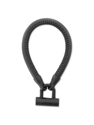 Ambush Bike Lock Leather Bracelet - Black/black