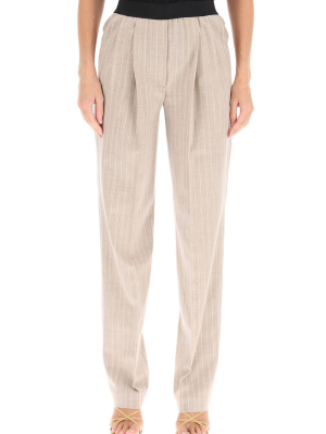 Loulou Studio Moretta Pinstripe Pull-on Pants