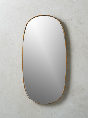 Rogue Small Oval Mirror Brass