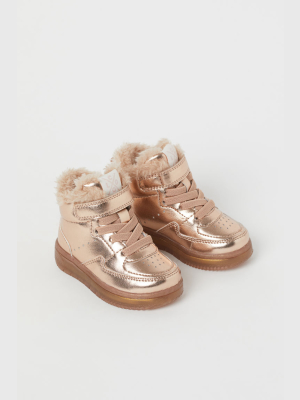 Faux Shearling-lined High Tops