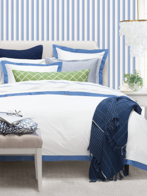 Capri Blue Linden Border Duvet Cover