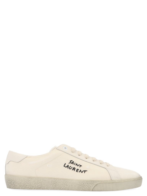 Saint Laurent Logo Embroidered Low-top Sneakers