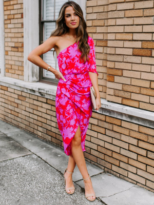 Addicted To Love One Shoulder Midi Dress