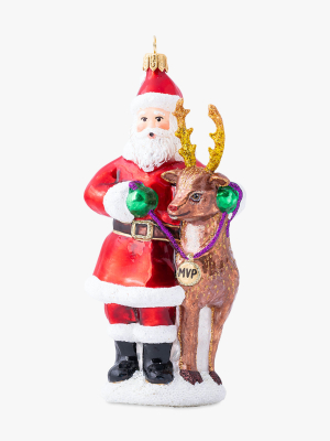 Country Estate Reindeer Games Santa & Rudolph Ornament