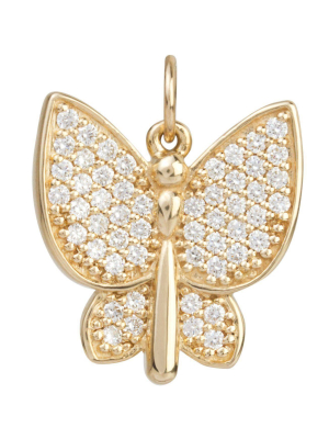 Large Butterfly Charm Pave Diamonds