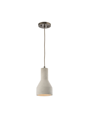 Urban Form 1-light 11 X 6 X 6 Mini Pendant In Black Nickel With Natural Concrete Shade