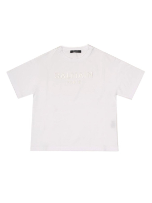 Balmain Kids Logo Embossed T-shirt