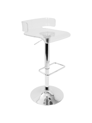 Pride Contemporary Adjustable Barstool - Clear Acrylic - Lumisource