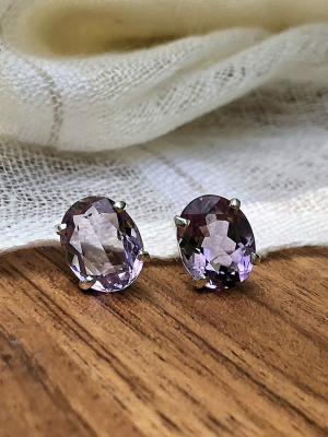 Amethyst Stud Earrings